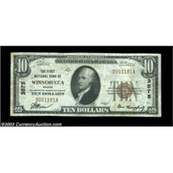 Winnemucca, NV - $10 1929 Ty. 1 First NB Ch. # 3575Although not likely to generate the level of exci
