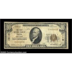 Hope, NJ - $10 1929 Ty. 1 The First NB Ch. # 10118A scarce example from the only note issuing bank i