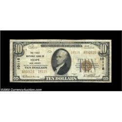 Hope, NJ - $10 1929 Ty. 2 The First NB Ch. # 10118This Very Fine example is from the only note issui