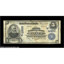 Gallup, NM - $5 1902 Plain Back Fr. 607 The First NB Ch. # (W)11900A nicer than normally seen large