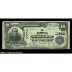 Athens, NY - $10 1902 Plain Back Fr. 632 The Athens NB Ch. # 10856This is one of just three large no