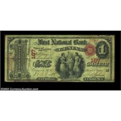 Geneva, NY - $1 Original Fr. 380 The First NB Ch. # 167First Charter notes only from this very rare