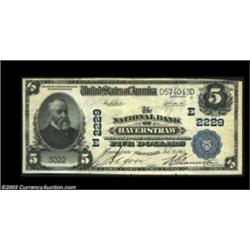 Haverstraw, NY - $5 1902 Plain Back Fr. 605 The NB of Haverstraw Ch. # (E)2229A lovely pen signed Pl