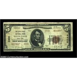 Little Falls, NY - $5 1929 Ty. 2 The Little Falls NB Ch. # 2406Pleasing Fine+, with signatures of F.
