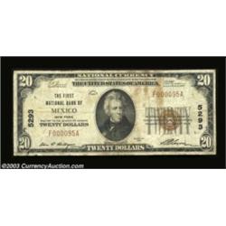 Mexico, NY - $20 1929 Ty. 1 The First NB Ch. # 5293Very Good, with a small split and a bit of soilin