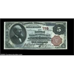 New York, NY - $5 1882 Brown Back Fr. 467 The NB of Commerce Ch. # 733A lovely $5 Brown Back with gr