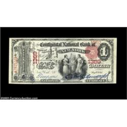 New York, NY - $1 1875 Fr. 384 The Continental NB Ch. # 1389A spectacular ace with everything a coll