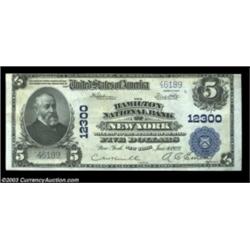 New York, NY - $5 1902 Plain Back Fr. 609 The Hamilton NB Ch. # 12300A bright and fresh Extremely Fi