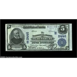 Ogdensburg, NY - $5 1902 Plain Back Fr. 607 The NB of Ogdensburg Ch. # (E)2446A high grade note from