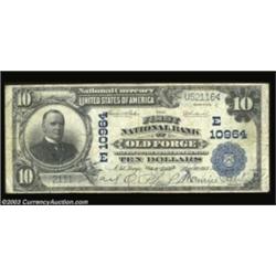 Old Forge, NY - $10 1902 Plain Back Fr. 632 The First NB Ch. # (E)10964A decent circulated large exa