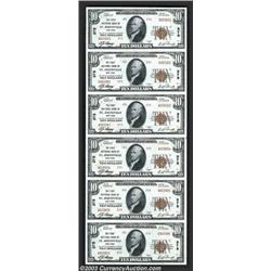Saint Johnsville, NY - $10 1929 Ty. 2 The First NB Ch. # 375 Uncut SheetA lovely serial number one s