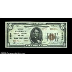Spring Valley, NY - $5 1929 Ty. 2 FNB of Spring Valley Ch. # 5390A very unusual bank which issued ju