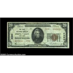 Spring Valley, NY - $20 1929 Ty. 2 The First NB Ch. # 5390The last opportunity to obtain a Spring Va