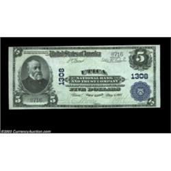Utica, NY - $5 1902 Plain Back Fr. 598 Utica NB & TC Ch. # 1308A scarcer title which was used on lar