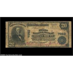 Rocky Mount, NC - $20 1902 Plain Back Fr. 650 The First NB Ch. # 7362An evenly circulated example of