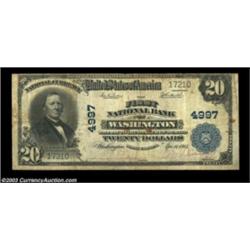 Washington, NC - $20 1902 Plain Back Fr. 658 The First NB Ch. # 4997A tougher note from the only ban