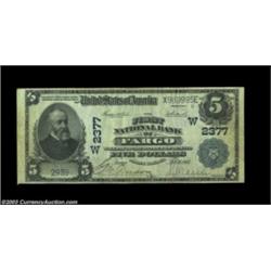 Fargo, ND - $5 1902 Plain Back Fr. 606 The First NB Ch. # (W)2377A common bank in small size but not