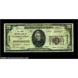 Carrollton, OH - $20 1929 Ty. 2 The First NB Ch. # 13883By far the scarcer of Carrollton's two small