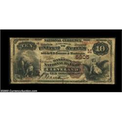 Cleveland, OH - $10 1882 Brown Back Fr. 490 The Bankers NB Ch. # (M)5805A very rare bank which was i
