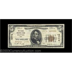 Cleves, OH - $5 1929 Ty. 2 The Cleves NB Ch. # 13774Type 2 notes only from this considerably scarcer