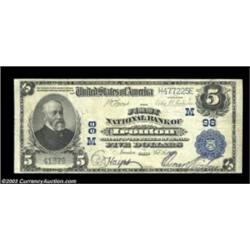Ironton, OH - $5 1902 Plain Back Fr. 598 The First NB Ch. # (M)98Another nice example from this low