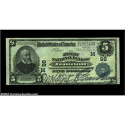 Ironton, OH - $5 1902 Plain Back Fr. 598 The First NB Ch. # (M)98Very Fine, trimmed a bit close at t