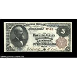 Lancaster, OH - $5 1882 Brown Back Fr. 468 The Hocking Valley NB Ch. # 1241A lovely $5 Brown Back wh