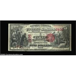 Monroeville, OH - $5 1875 Fr. 404 The First NB Ch. # 2438A rare bank which issued First Charters and