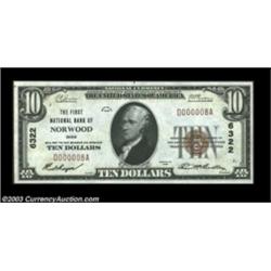 Norwood, OH - $10 1929 Ty. 1 The First NB Ch. # 6322A lovely example with great freshness and origin
