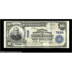 Steubenville, OH - $10 1902 Plain Back Fr. 624 The Peoples NB Ch. # 7688A high end circulated large
