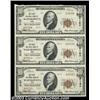 Image 1 : Wapakoneta, OH - $10 1929 Ty. 2 The First NB Ch. # 3157 Uncut Strip of ThreeAn uncut strip of three