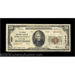 Bartlesville, OK - $20 1929 Ty. 2 The Union NB Ch. # 9567A nice looking example of the increasingly