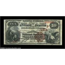 Portland, OR - $10 1882 Brown Back Fr. 484 The United States NB Ch. # (P)4514A high grade Brown Back