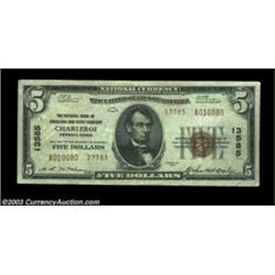 Charleroi, PA - $5 1929 Ty. 2 NB of Charleroi & TC Ch. # 13585This was the only bank we know of to u