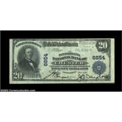 Chester, PA - $20 1902 Plain Back Fr. 650 The Pennsylvania NB Ch. # 6654A difficult to find note fro