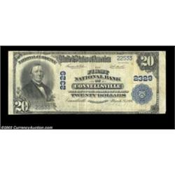 Connellsville, PA - $20 1902 Plain Back Fr. 658 The First NB Ch. # 2329Large notes only from this Fa