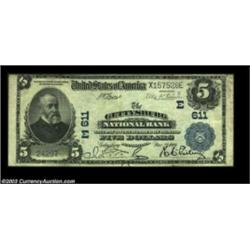 Gettysburg, PA - $5 1902 Plain Back Fr. 598 The Gettysburg NB Ch. #(E) 611A Very Fine Third Charter