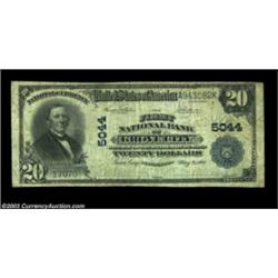 Grove City, PA - $20 1902 Plain Back Fr. 658 The First NB Ch. # 5044An evenly circulated Very Good-F
