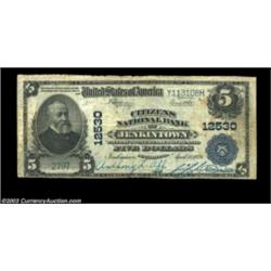 Jenkintown, PA - $5 1902 Plain Back Fr. 609 Citizens NB Ch. # 12530A very scarce bank in well collec