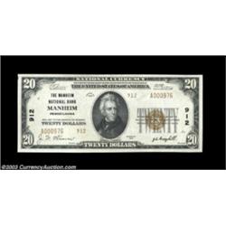 Manheim, PA - $20 1929 Ty. 2 The Manheim NB Ch. # 912A Gem Crisp Uncirculated Type 2 still displayin