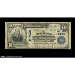 Nanticoke, PA - $10 1902 Plain Back Fr. 624 The Nanticoke NB Ch. # (E)7406Common in small size but n