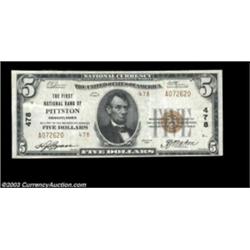 Pittston, PA - $5 1929 Ty. 2 The First NB Ch. # 478The back is a bit shifted. Very Fine-Extremely Fi