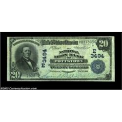 Pottstown, PA - $20 1902 Date Back Fr. 643 The National Iron Bank Ch. # 3494A solid Very Fine  from