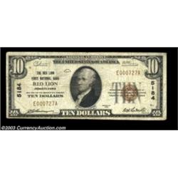 Red Lion, PA - $10 1929 Ty. 1 The Red Lion First NB Ch. # 5184This bank issued the 1929 series under