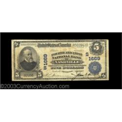 Nashville, TN - $5 1902 Plain Back Fr. 602 Fourth & First NB Ch. # (S)1669A nice large size example
