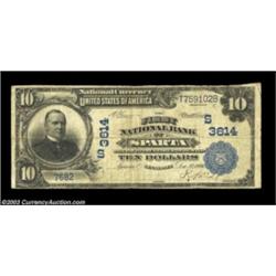 Sparta, TN - $10 1902 Plain Back Fr. 626 First NB Ch. # (S)3614A pleasing large size note from this