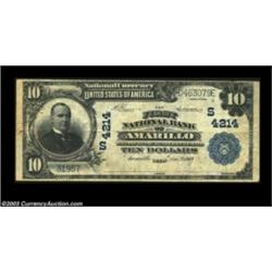 Amarillo, TX - $10 1902 Plain Back Fr. 627 The First NB Ch. # (S)4214A tough bank to find in large s