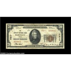 Bartlett, TX - $20 1929 Ty. 2 The Bartlett NB Ch. # 7317This small central Texas community had two i
