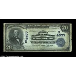 Brownsville, TX - $20 1902 Plain Back Fr. 653 The First NB Ch. # (S)4577Large notes only from this s