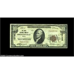 Brownsville, TX - $10 1929 Ty. 1 The First NB Ch. # 12792A nice grade example from Brownsville's sca